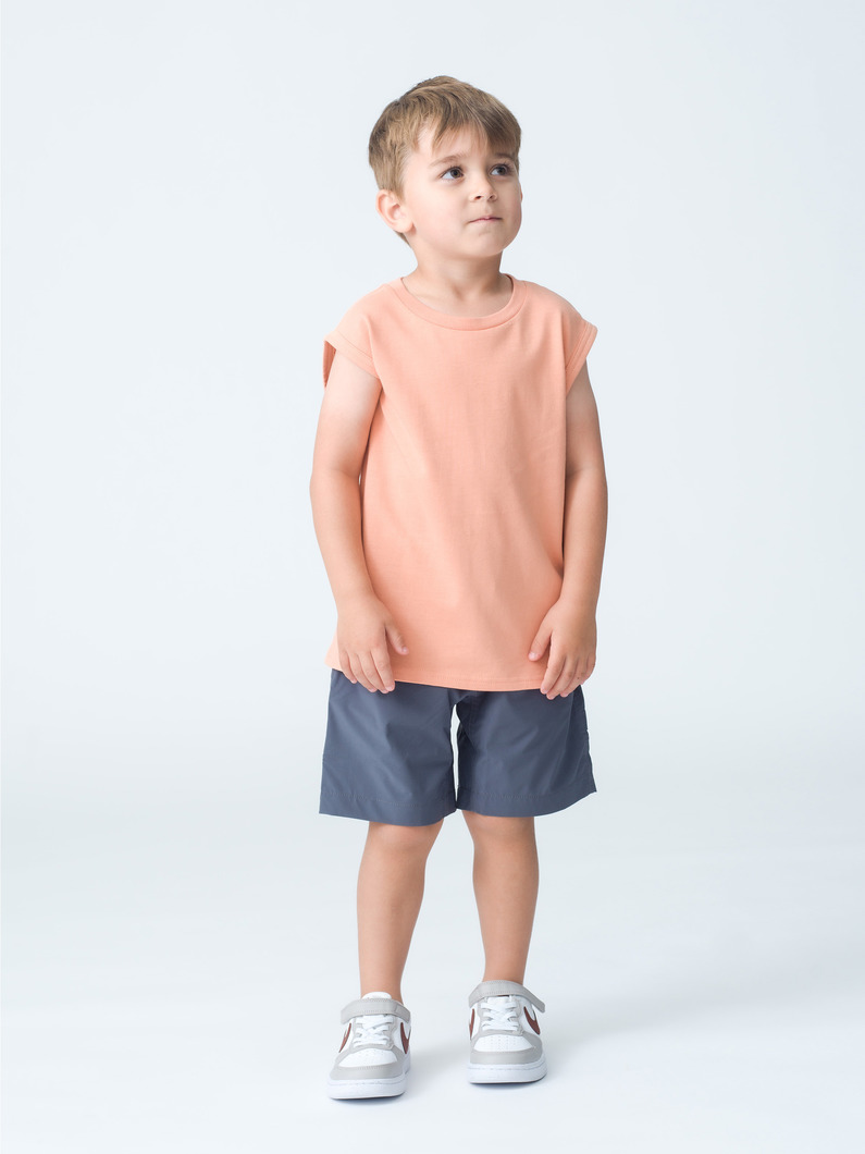 オーバーショルダー スリーブレストップ（ピンク/グリーン/チャコールグレー/100-140cm） 詳細画像 pink 2