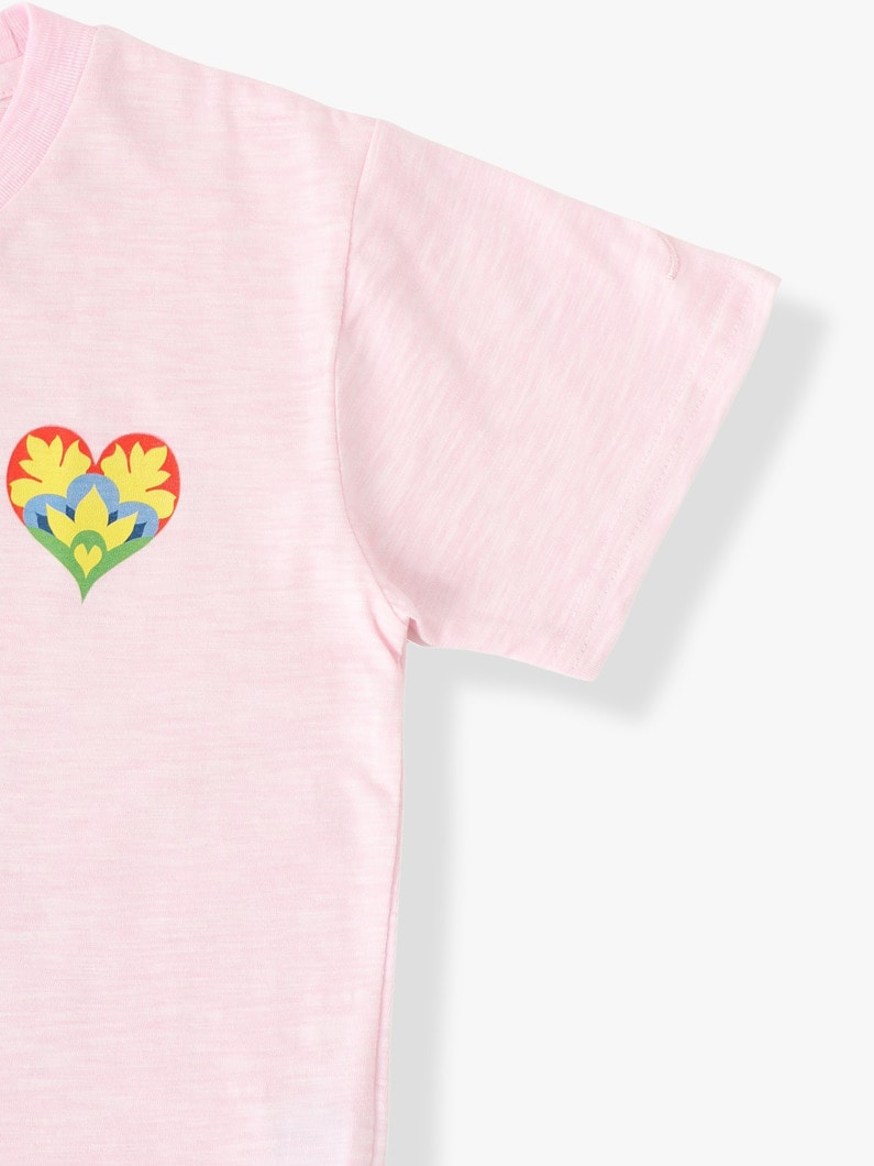 ラブ フラワー ティー（ピンク/ブルー/グレー/100-140cm） 詳細画像 pink 2