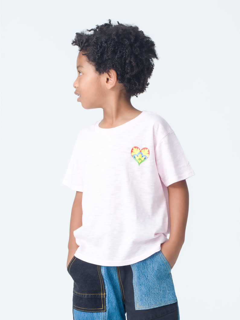 ラブ フラワー ティー（ピンク/ブルー/グレー/100-140cm） 詳細画像 pink 1