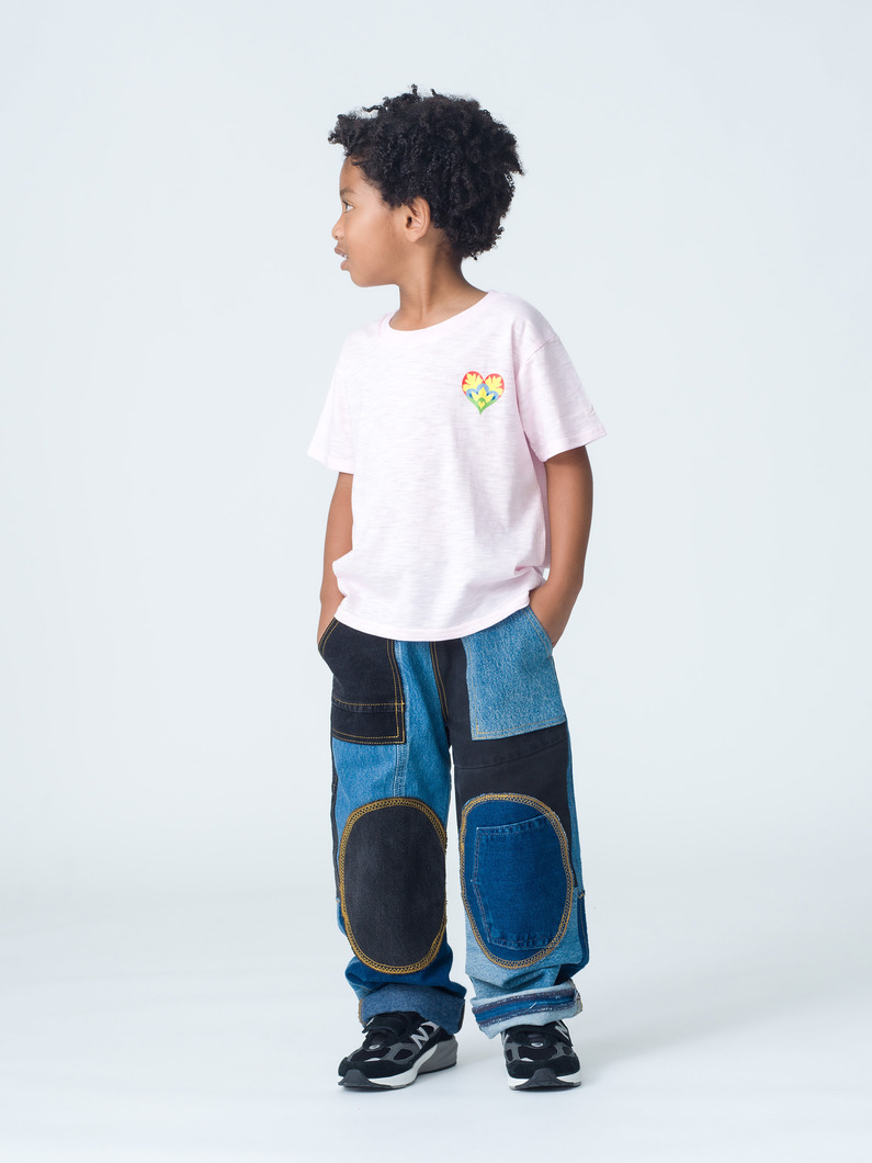 ラブ フラワー ティー（ピンク/ブルー/グレー/100-140cm） 詳細画像 pink 2