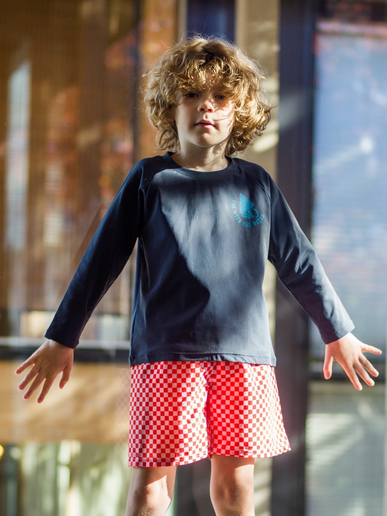 スイム ラッシュガード（ピンク/ネイビー/ミント/100-140cm） 詳細画像 navy 2