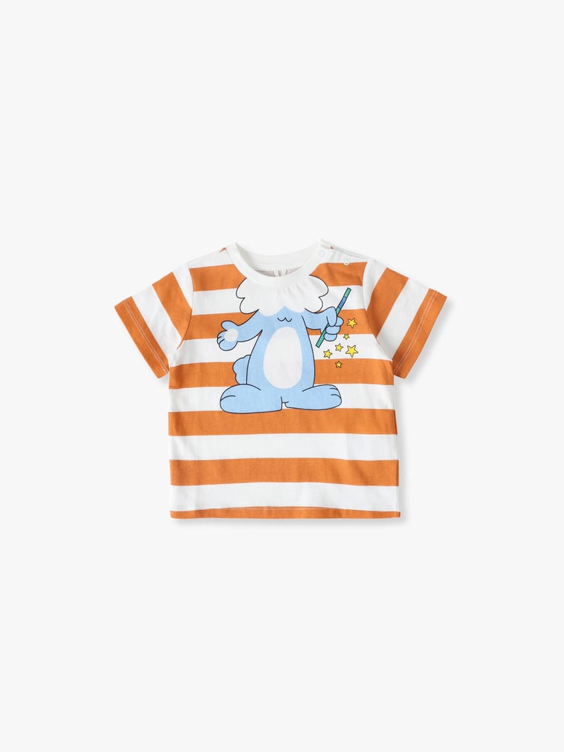 Animal Graphic Striped Tee (18-24month) | ティーシャツ 詳細画像 orange 1