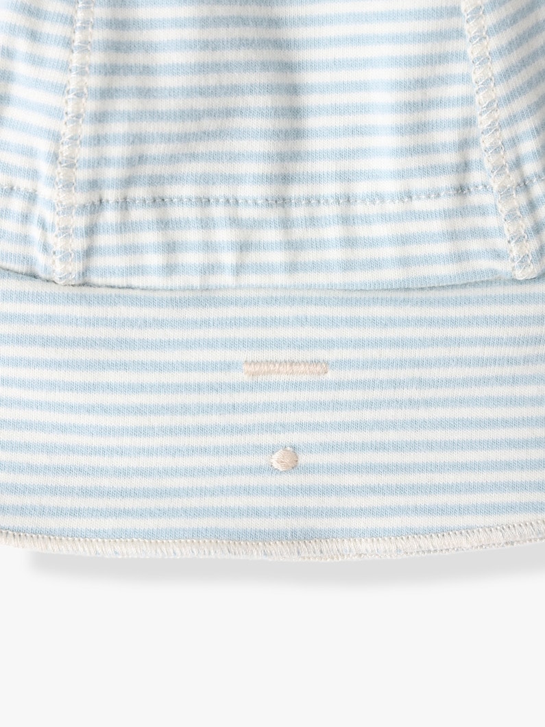 ストライプ ベビーサンハット（レッド/ライトブルー/0-2Y） 詳細画像 red 2