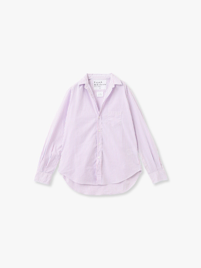 アイリーン イタリアンコットン ストライプ シャツ（ピンクマルチ） 詳細画像 pink multi 1