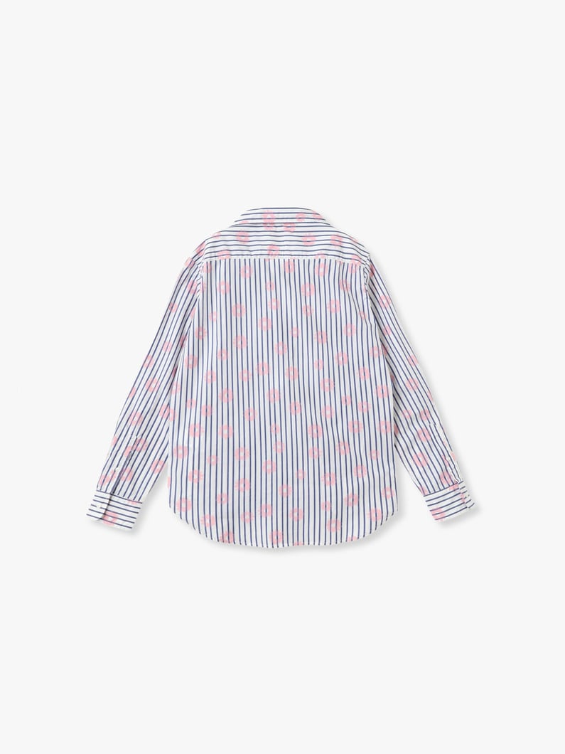 アイリーン イタリアンコットン ストライプフラワー シャツ 詳細画像 light pink 1