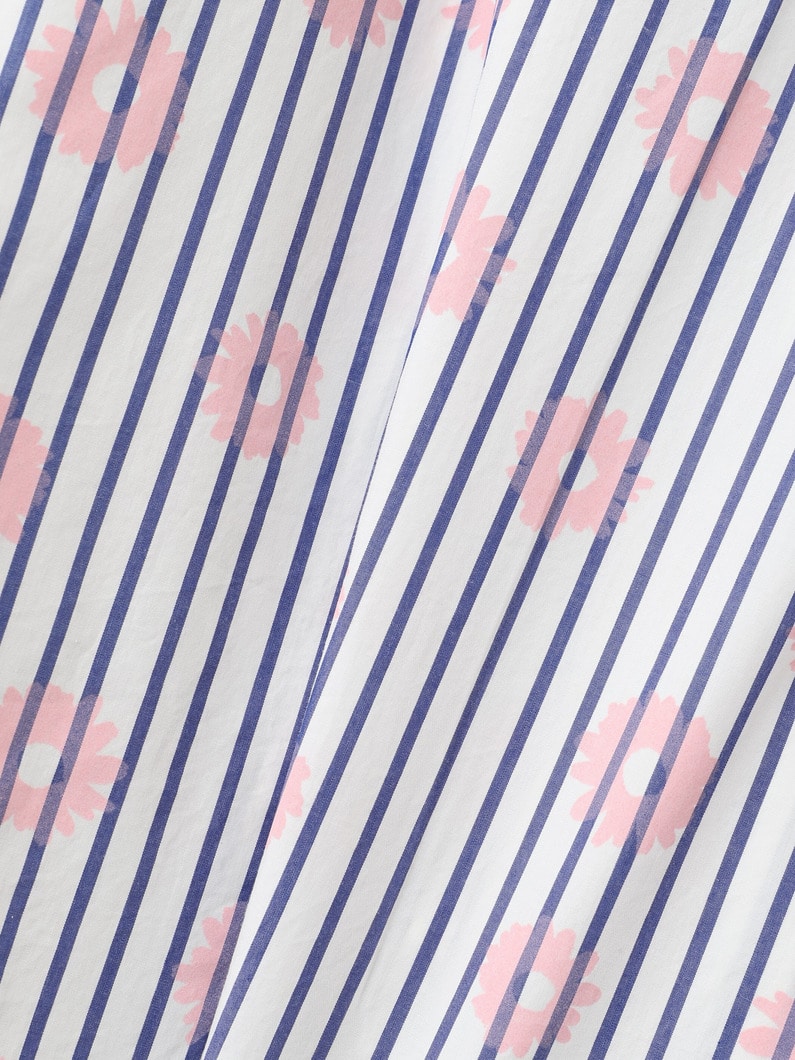アイリーン イタリアンコットン ストライプフラワー シャツ 詳細画像 light pink 4