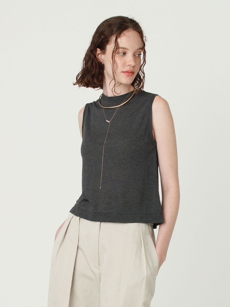 ヘザーグレー スリーブレストップ 詳細画像 charcoal gray