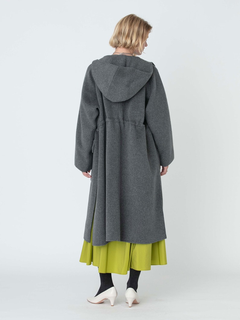 ウール リバー フード ロングコート 詳細画像 top gray 3