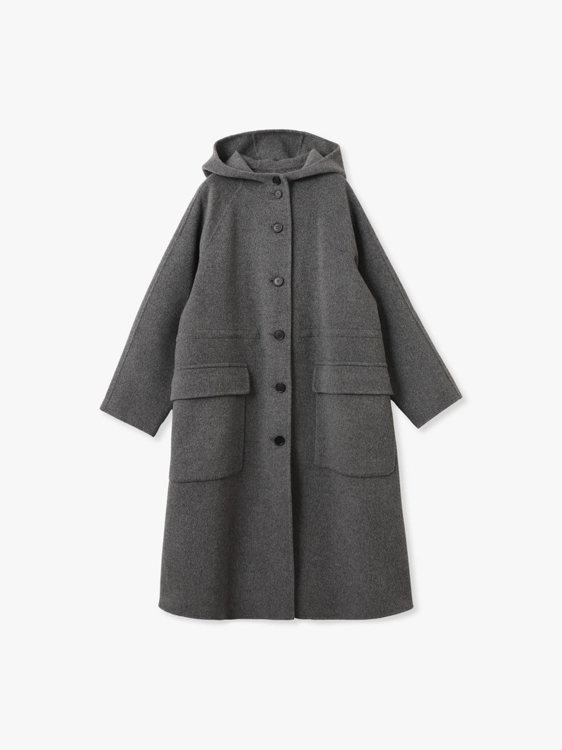 ウール リバー フード ロングコート 詳細画像 top gray 6