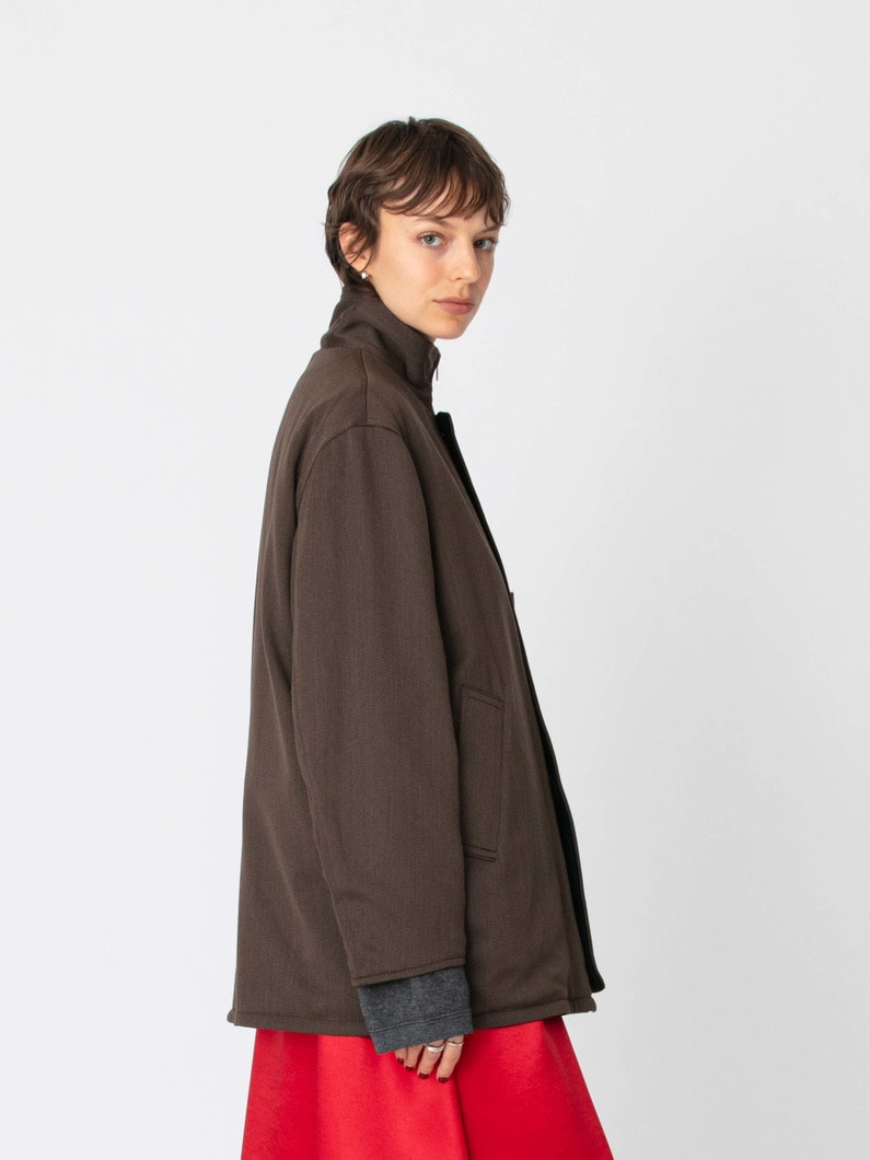 リバーシブル ウール ハーフコート 詳細画像 brown 2