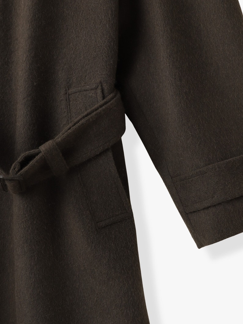 ベビーキャメル フランネル ステンカラー コート 詳細画像 dark brown 3