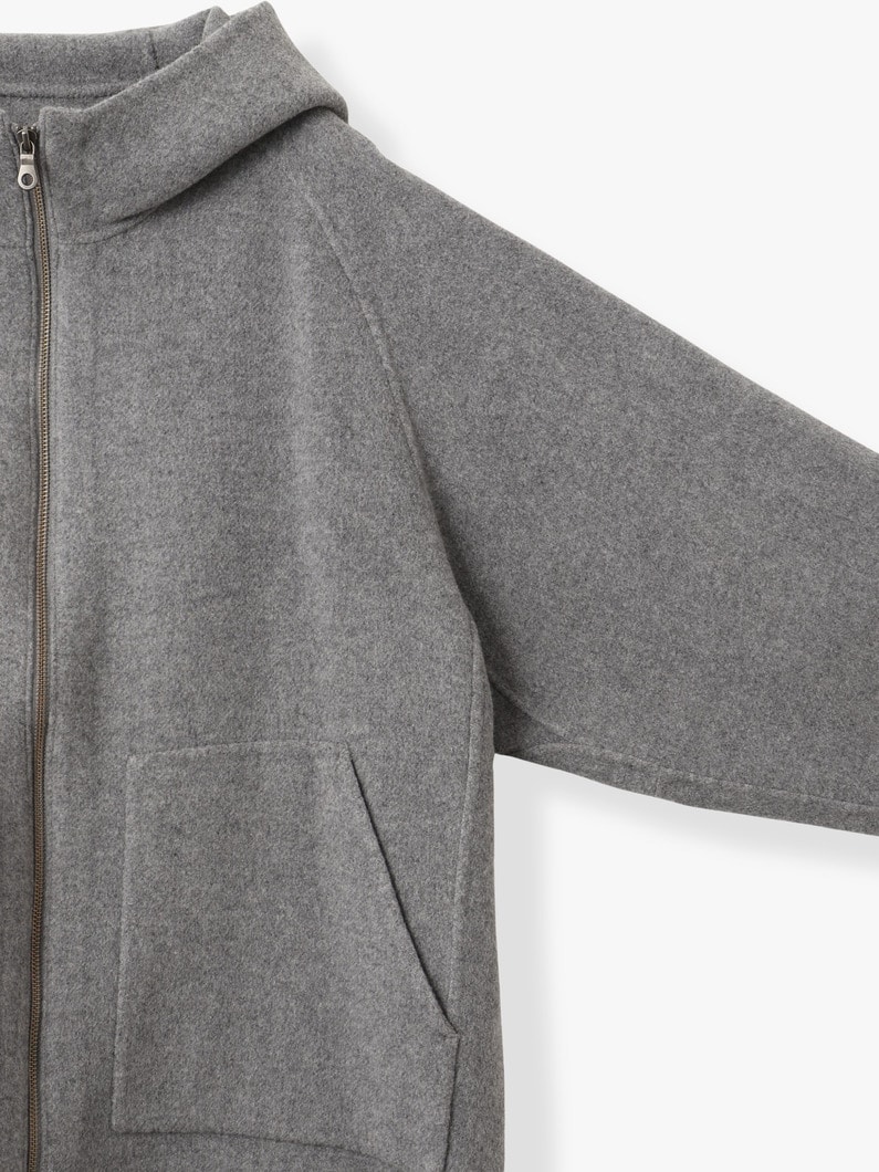 ウール フーディー コート 詳細画像 top gray 2