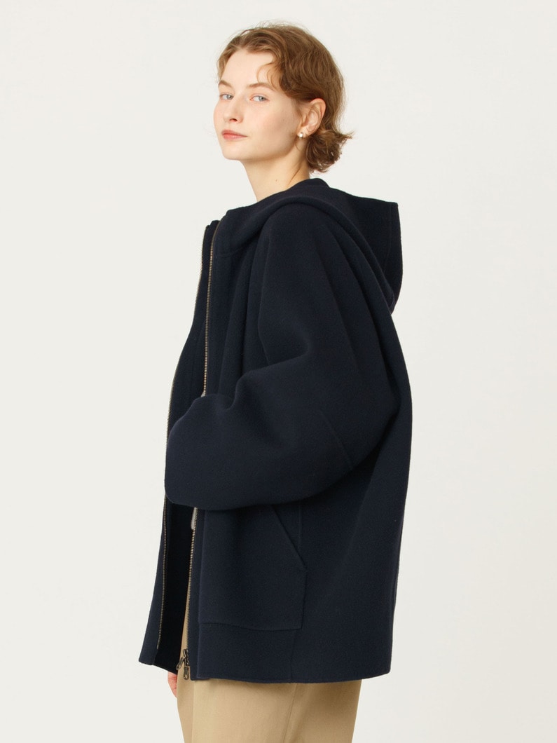 ウール フーディー コート 詳細画像 navy 2