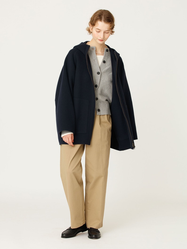 ウール フーディー コート 詳細画像 navy 4