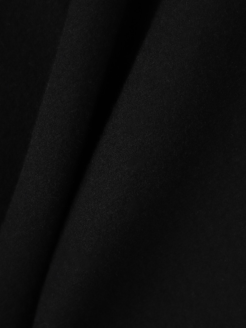 ジロンラムメルトン ステンカラー ミドルコート（ブラック）（プレオーダー） 詳細画像 black 7