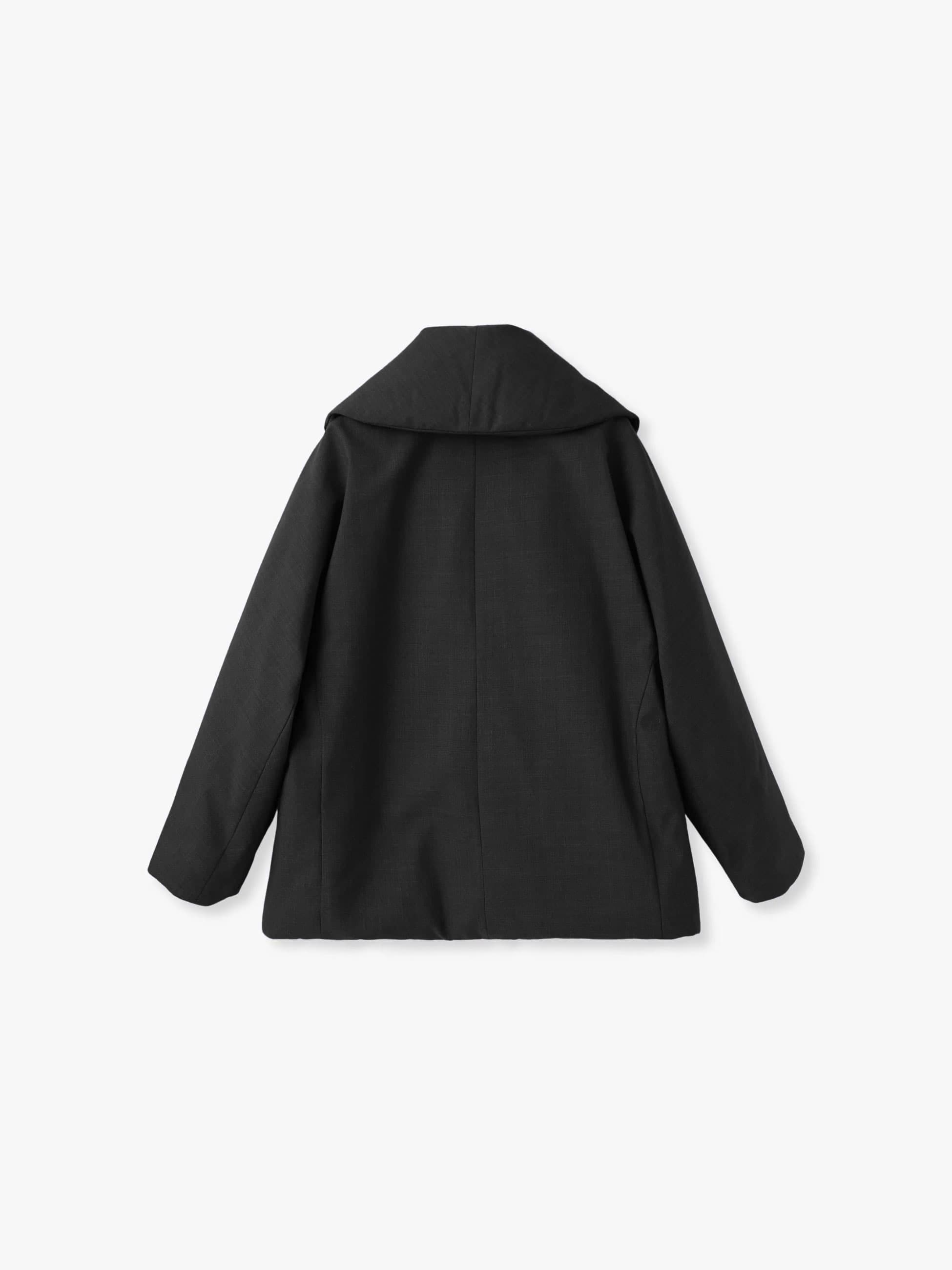 フォルムダウン ショールカラー コート（ブラック）（プレオーダー