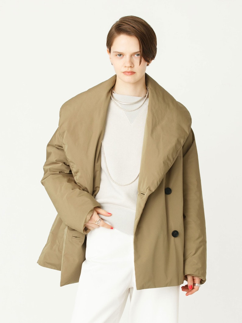 フォルムダウン ショールカラー コート（ベージュ）（プレオーダー） 詳細画像 beige 3