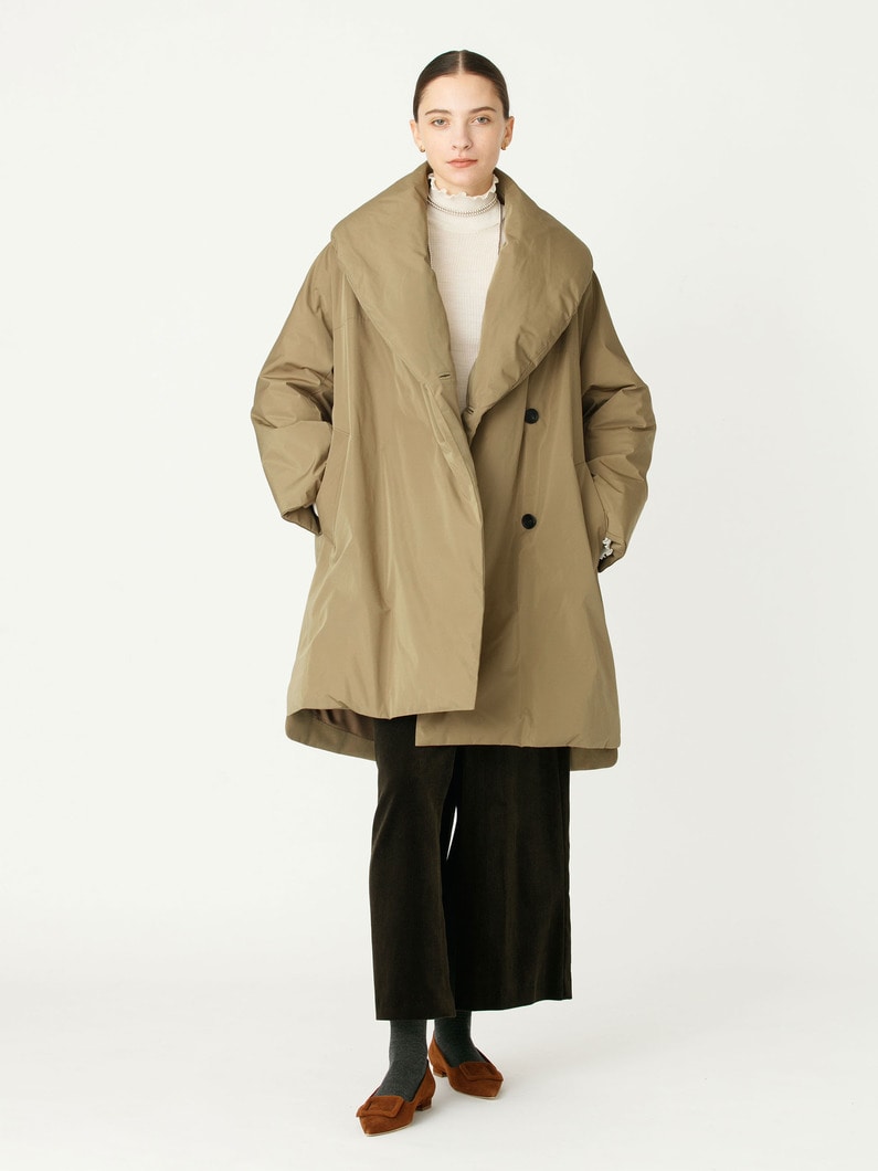 フォルムダウン ショールカラー ミドルコート（ベージュ）（プレオーダー） 詳細画像 beige 4