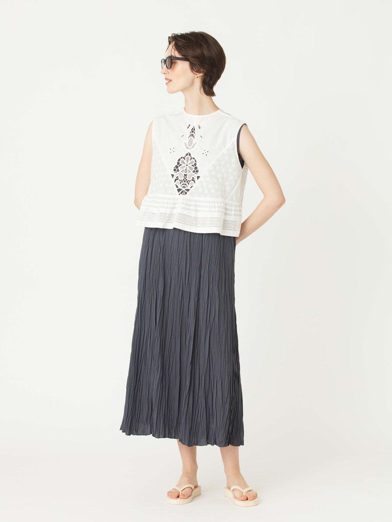リンクルドレス（レッド/トップグレー/チャコールグレー） 詳細画像 charcoal gray 5