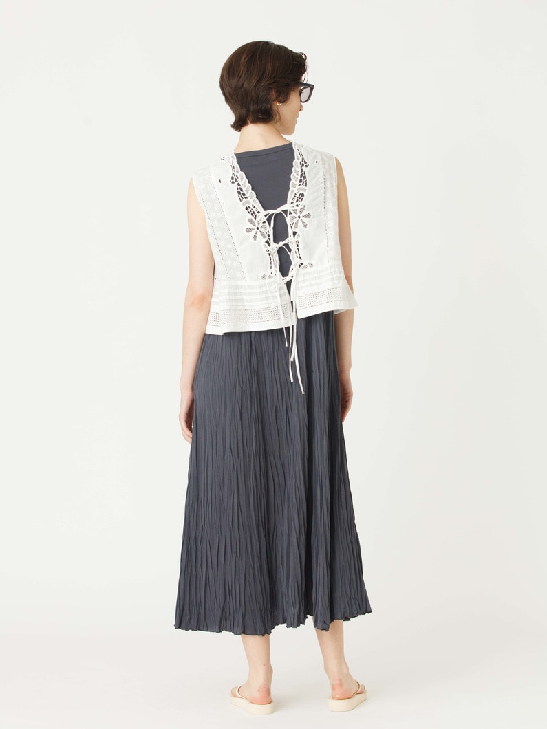 リンクルドレス（レッド/トップグレー/チャコールグレー） 詳細画像 charcoal gray 6