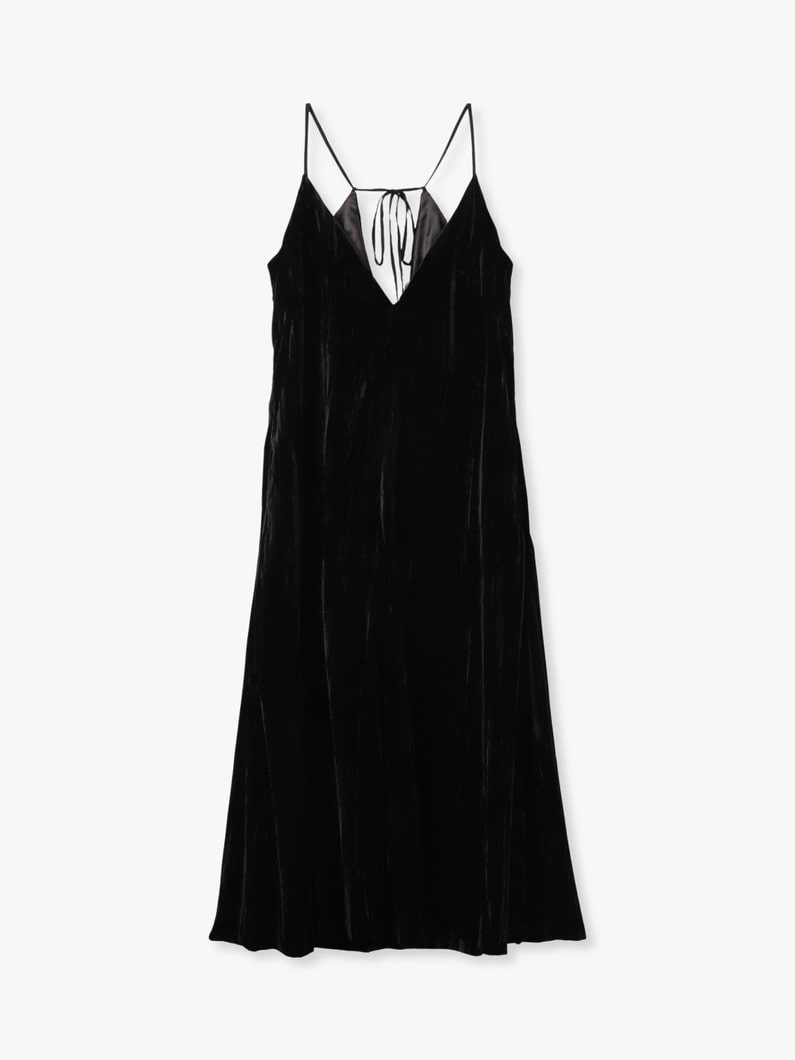 ベルベット プリーツ キャミソール ドレス 詳細画像 black 5