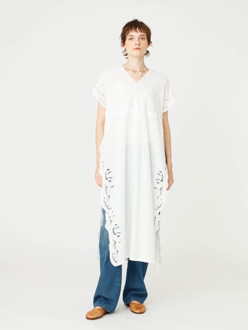 カットワーク カフタンドレス 詳細画像 white 2