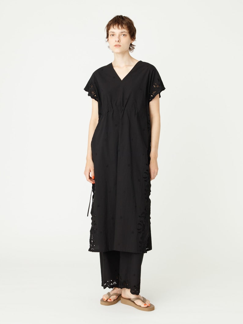 カットワーク カフタンドレス 詳細画像 black