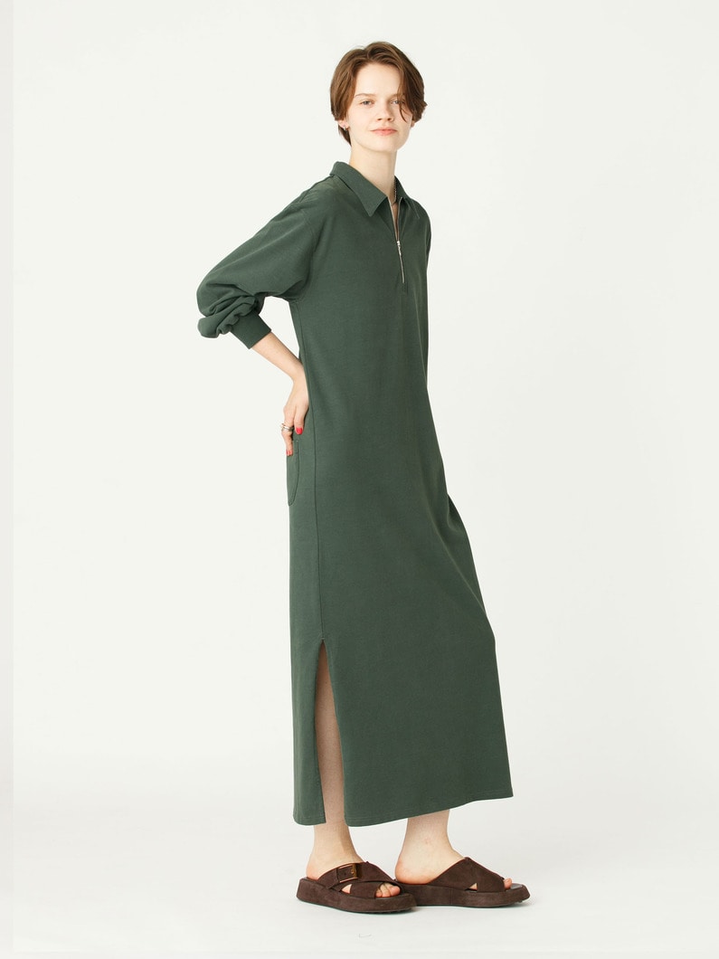 コットン ジャージー ギャザー ドレス 詳細画像 olive 2