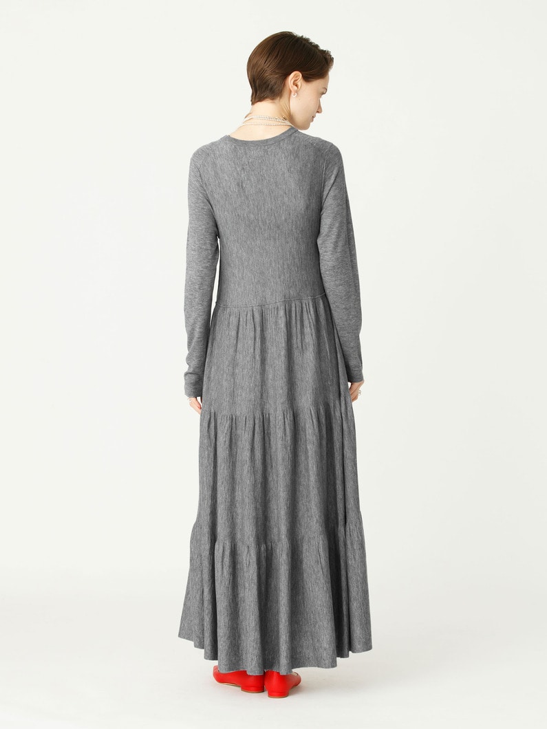 ティアード ウール ドレス 詳細画像 top gray 3