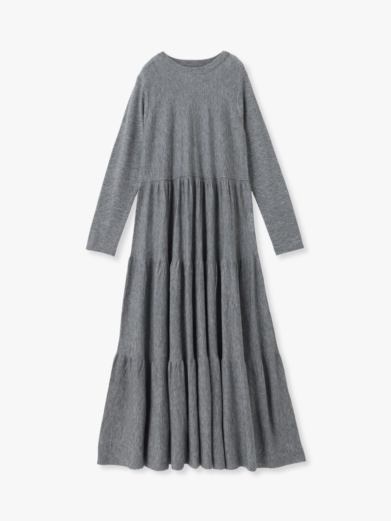 ティアード ウール ドレス 詳細画像 top gray 4