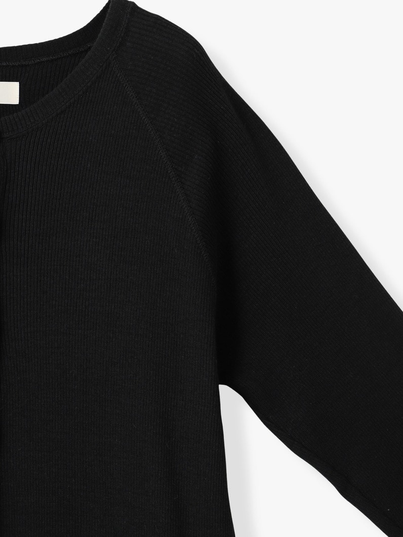コットンリネン リブ ロングドレス 詳細画像 top gray 2