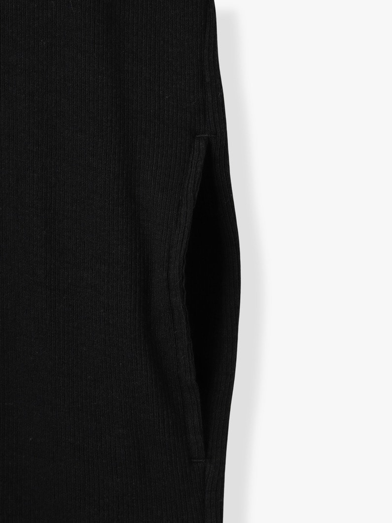 コットンリネン リブ ロングドレス 詳細画像 top gray 4