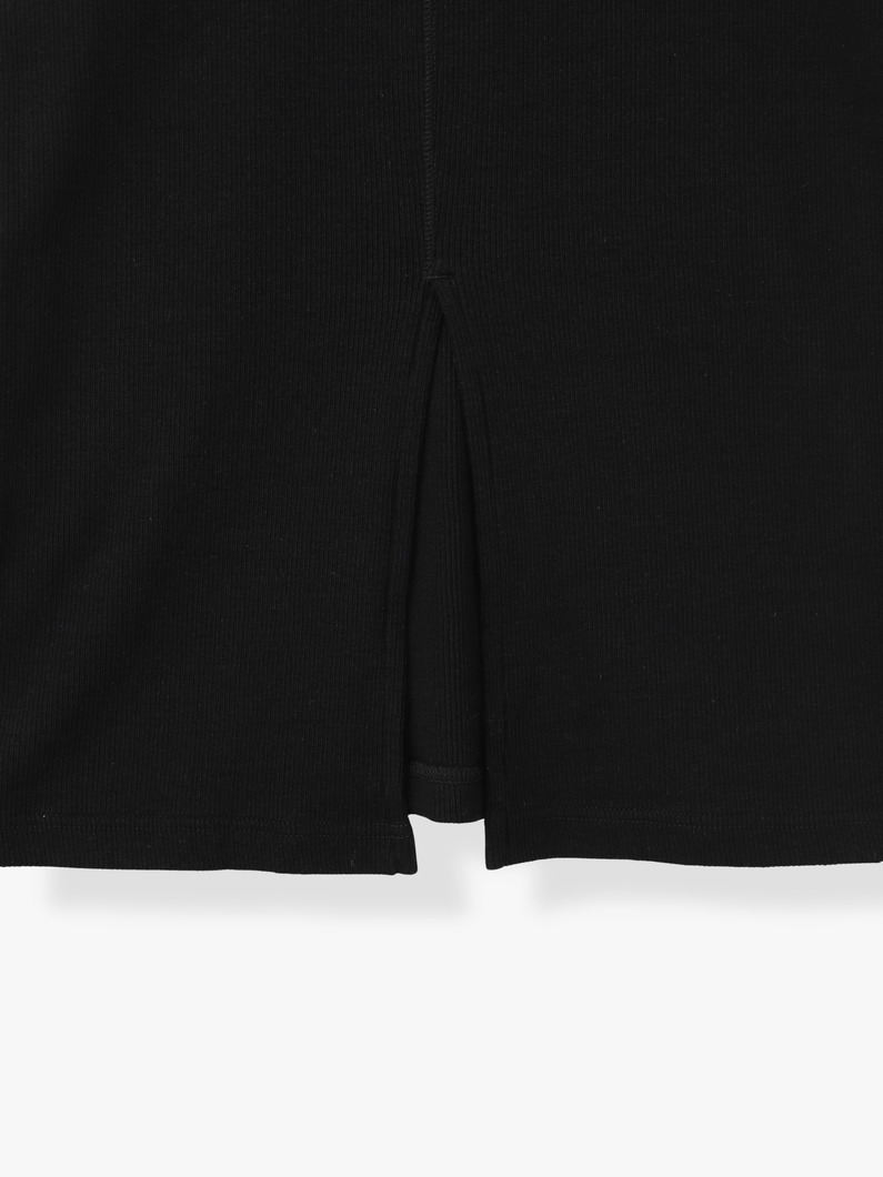 コットンリネン リブ ロングドレス 詳細画像 top gray 5
