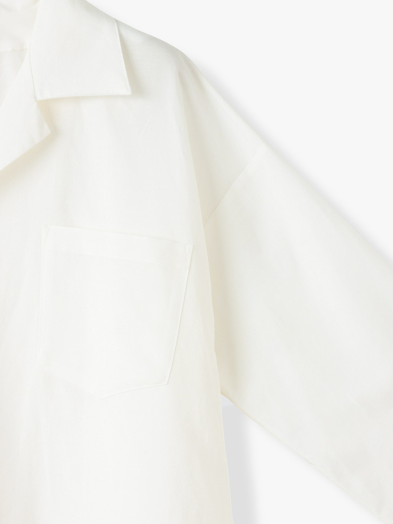 コットンリネン シャツドレス 詳細画像 white 2
