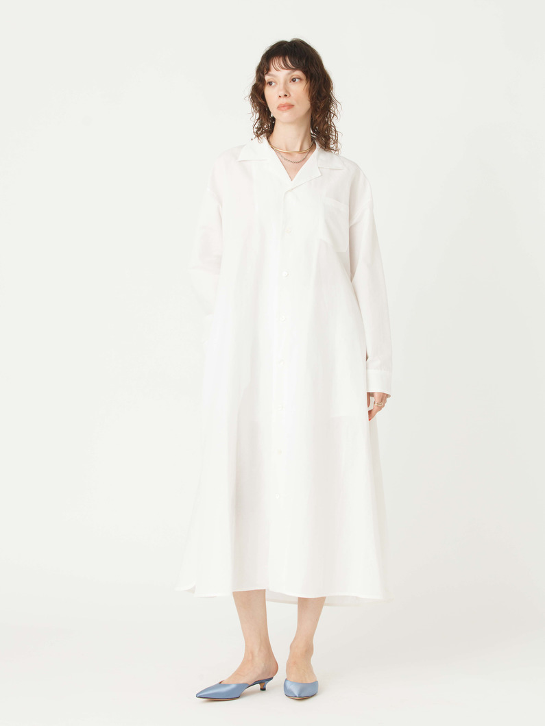 コットンリネン シャツドレス 詳細画像 white 2