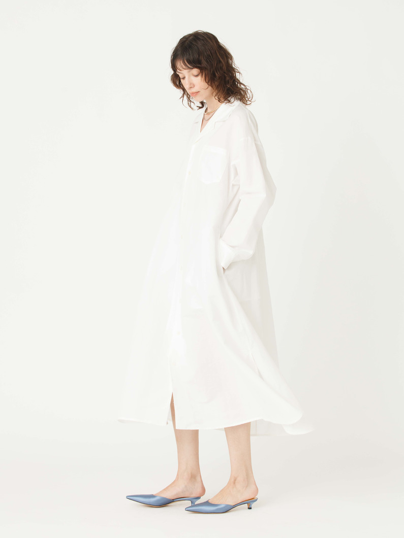 コットンリネン シャツドレス 詳細画像 white 3