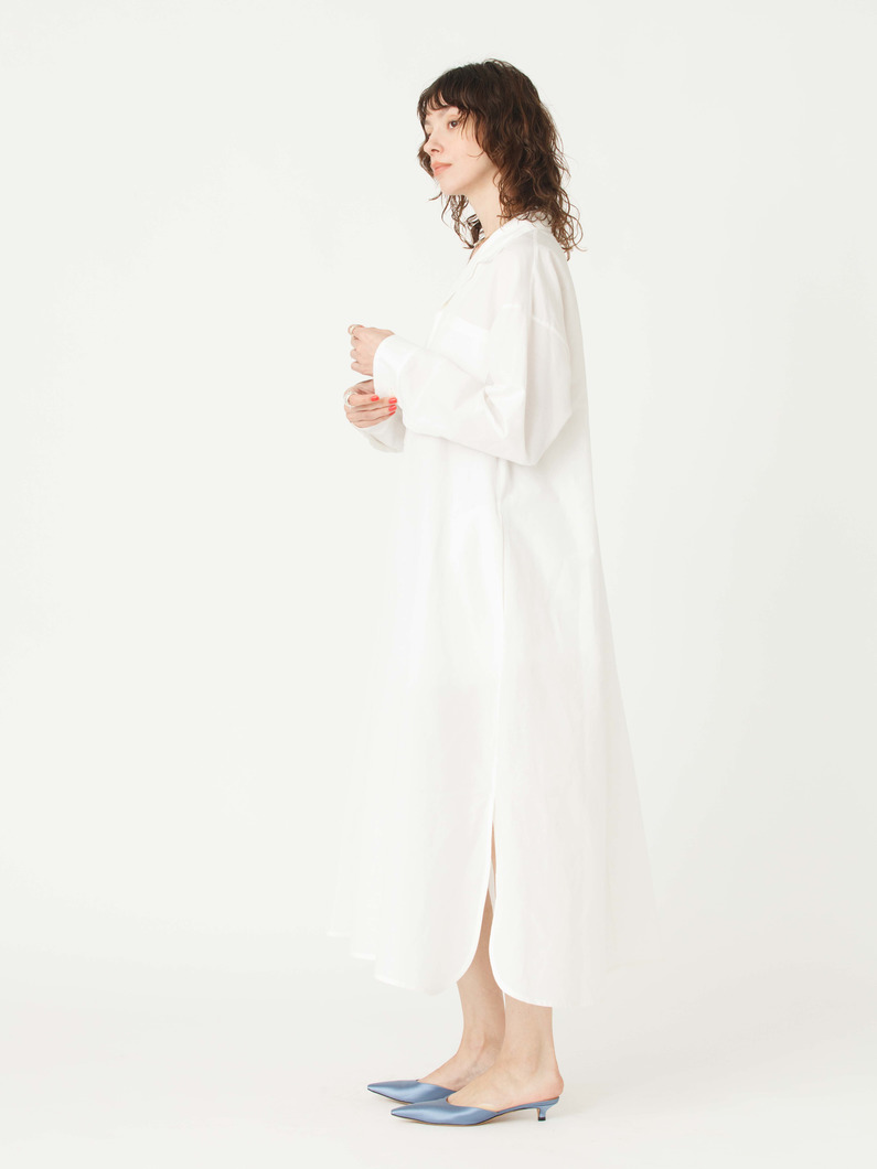 コットンリネン シャツドレス 詳細画像 white 4