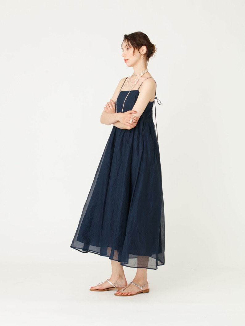 シアースターチド コットン 2WAY キャミソール ドレス 詳細画像 navy 3