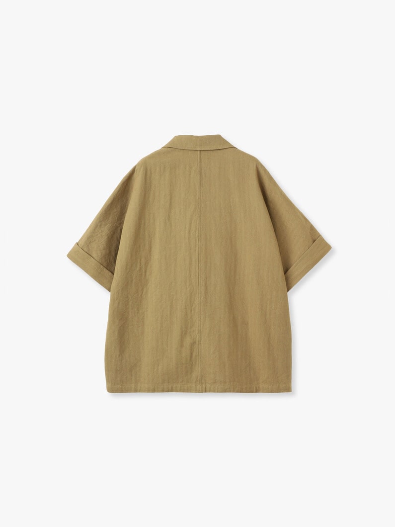 ヘリンボーン ハーフスリーブ ジャケット 詳細画像 beige 1