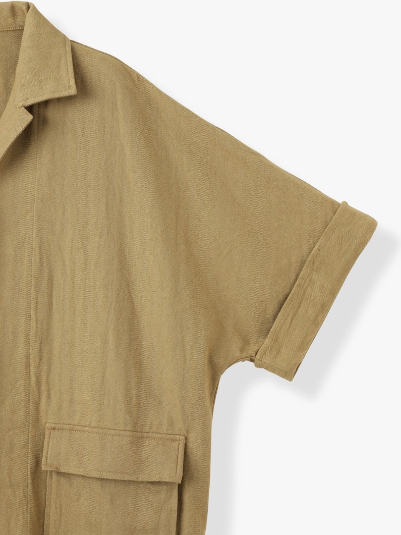 ヘリンボーン ハーフスリーブ ジャケット 詳細画像 beige 2