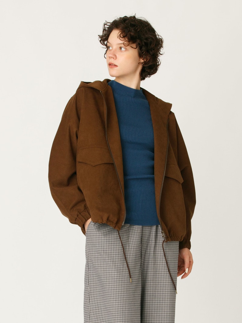 エコ スエード フーデッド ブルゾン 詳細画像 brown 2