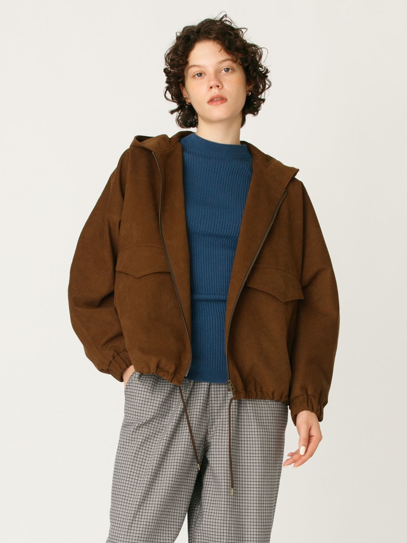 エコ スエード フーデッド ブルゾン 詳細画像 brown 3