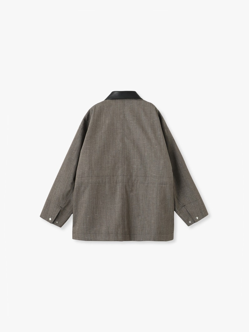 フレックシャンブレー レザーカラー カバーオールジャケット 詳細画像 light brown 1