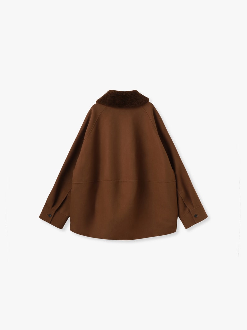 ジロンラムメルトン ムートンカラー ショートコート（ブラウン）（プレオーダー） 詳細画像 brown 1
