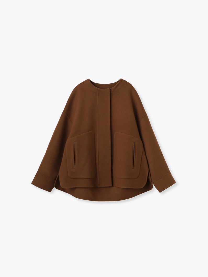 ジロンラムメルトン ムートンカラー ショートコート（ブラウン）（プレオーダー） 詳細画像 brown 4