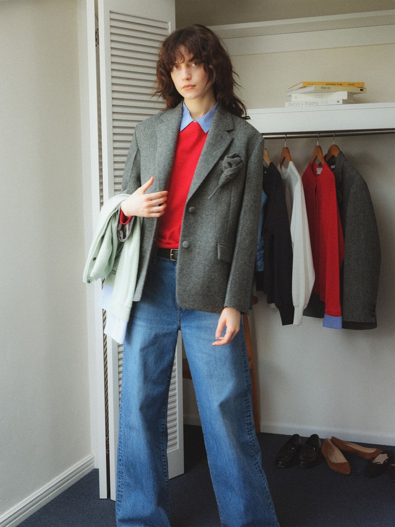 ホームスパン オーバーサイズ ジャケット 詳細画像 gray 1