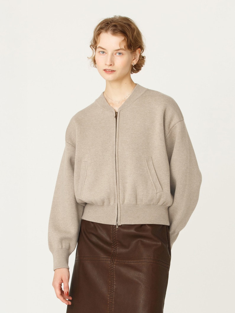 ジップアップ ニット ジャケット 詳細画像 beige 1