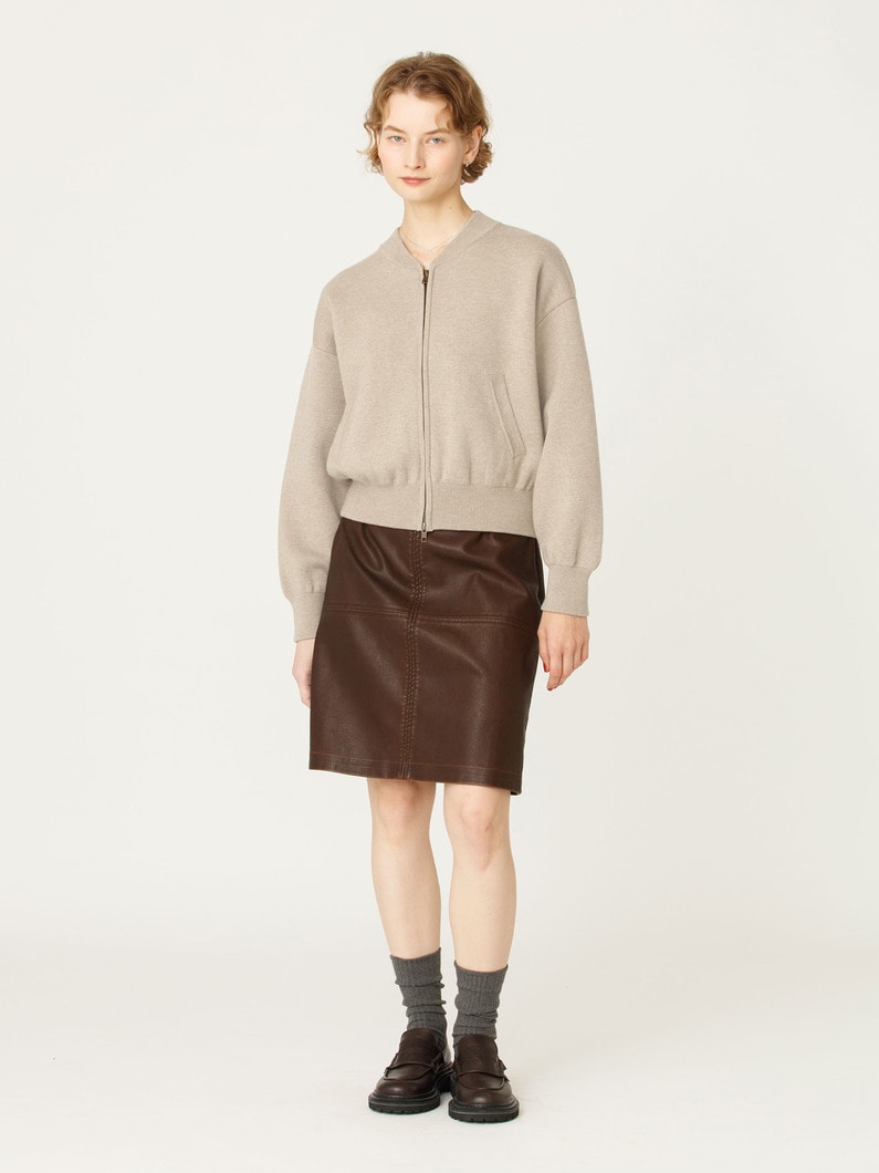 ジップアップ ニット ジャケット 詳細画像 beige 5