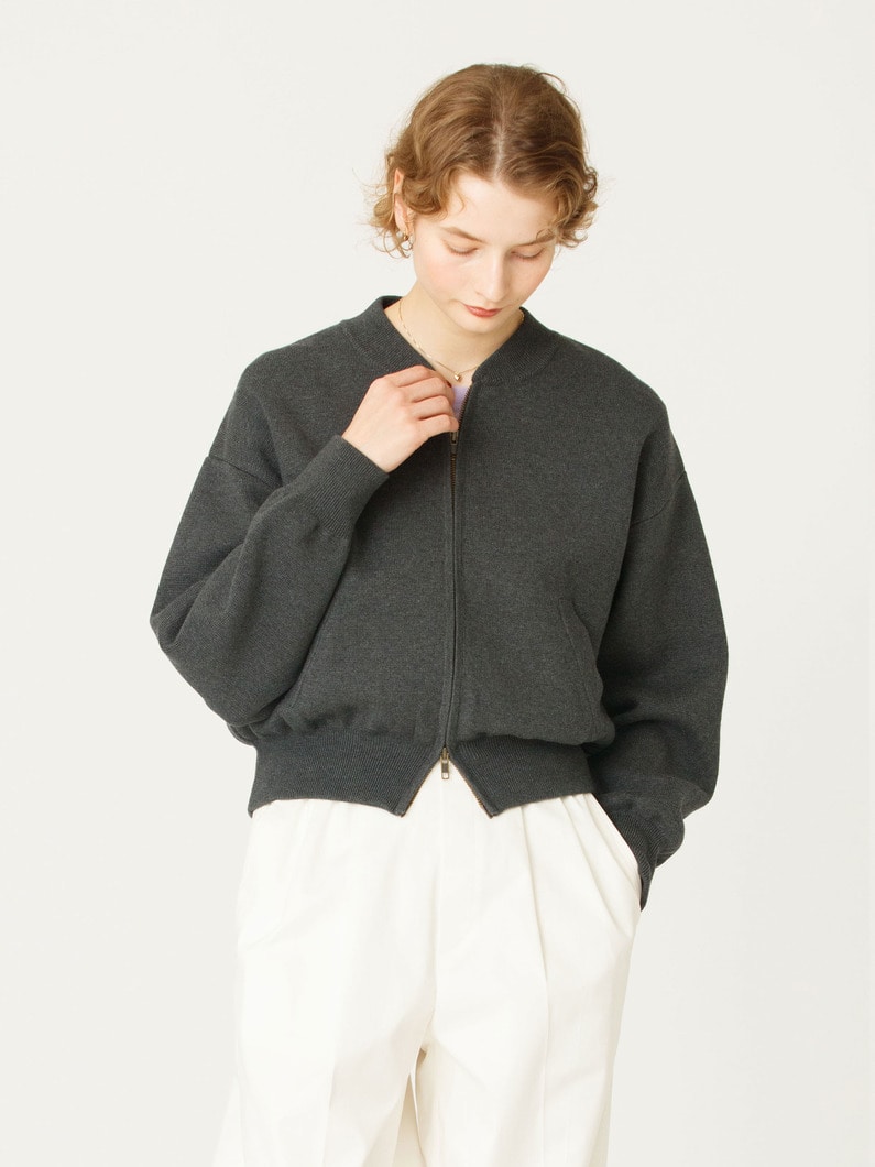 ジップアップ ニット ジャケット 詳細画像 charcoal gray 4