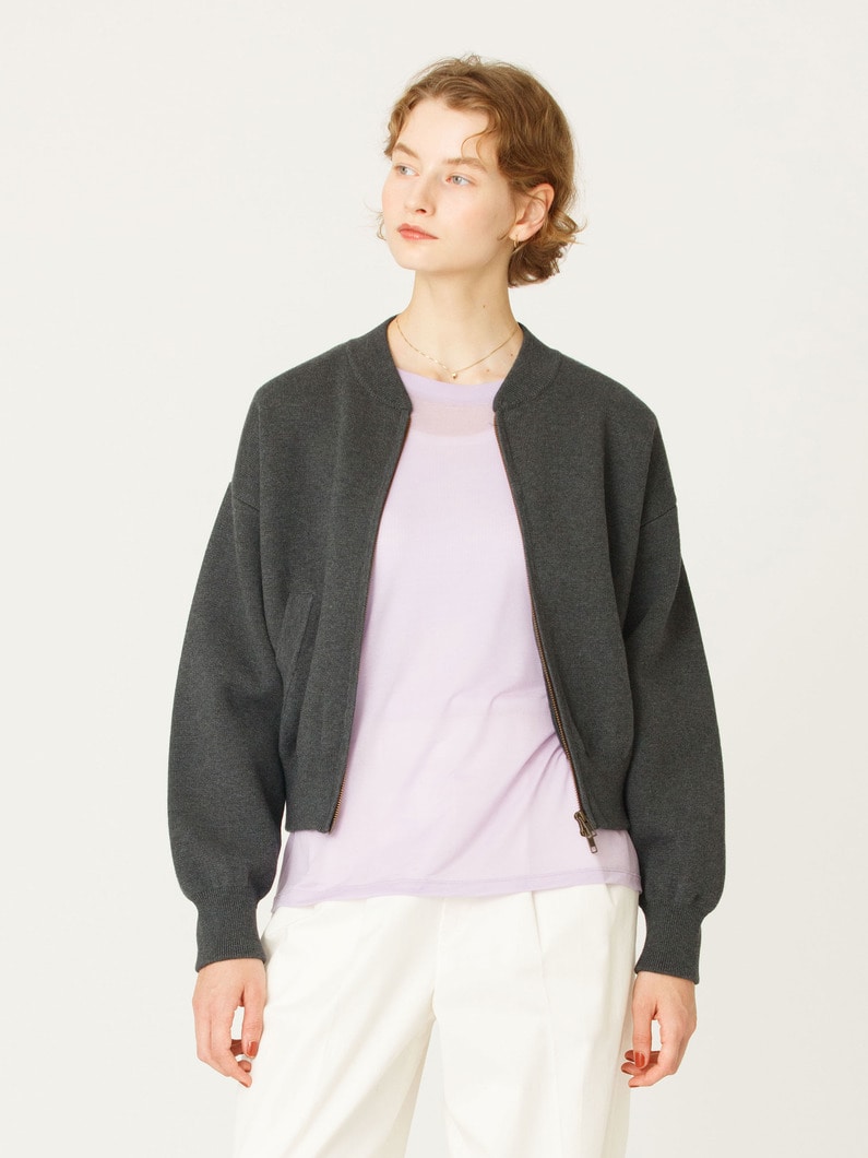 ジップアップ ニット ジャケット 詳細画像 charcoal gray 5